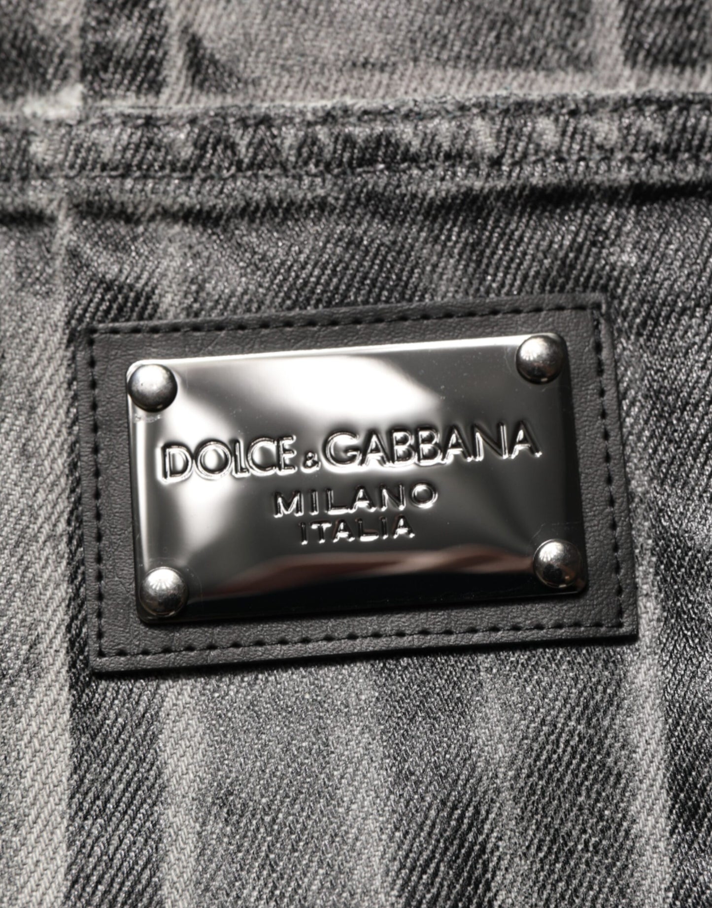 Black Grey Graphic Print Denim Pants Jeans