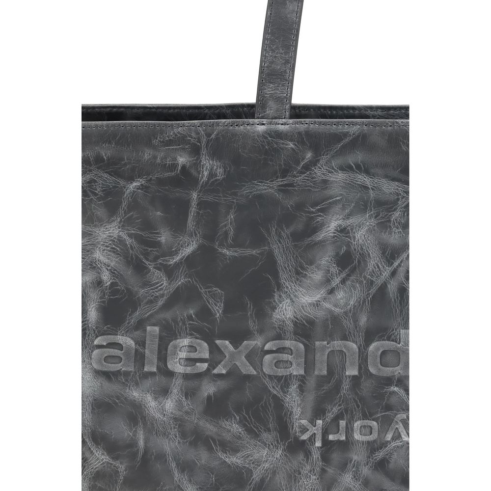 Gray Leather Shoulder Bag