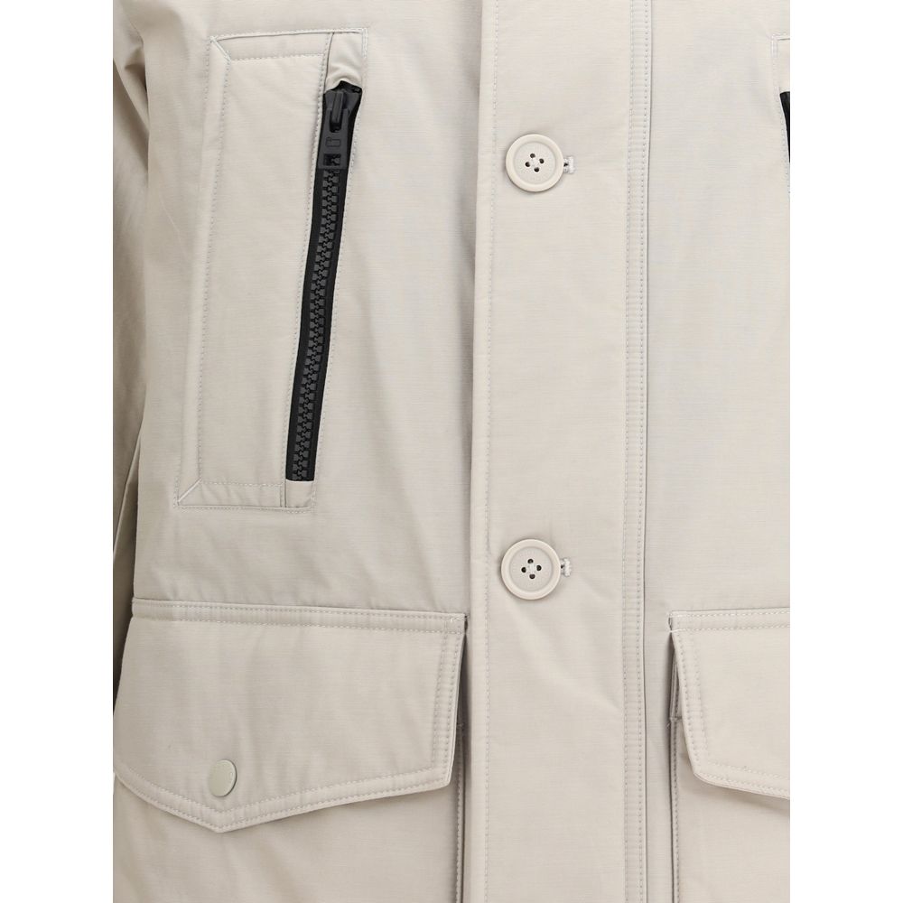 Beige Cotton Parka