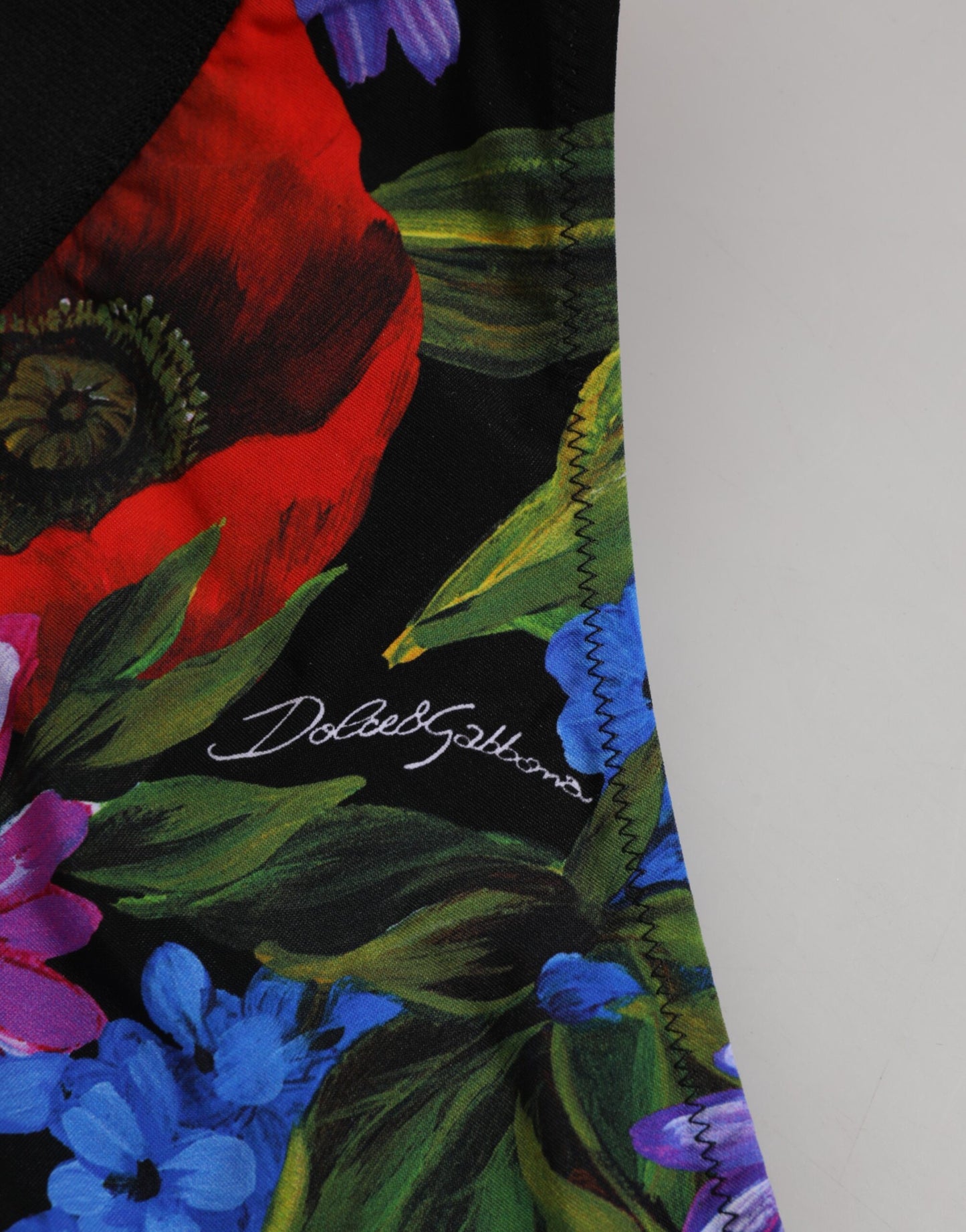 Black Floral Print High Waist Panty Underwear