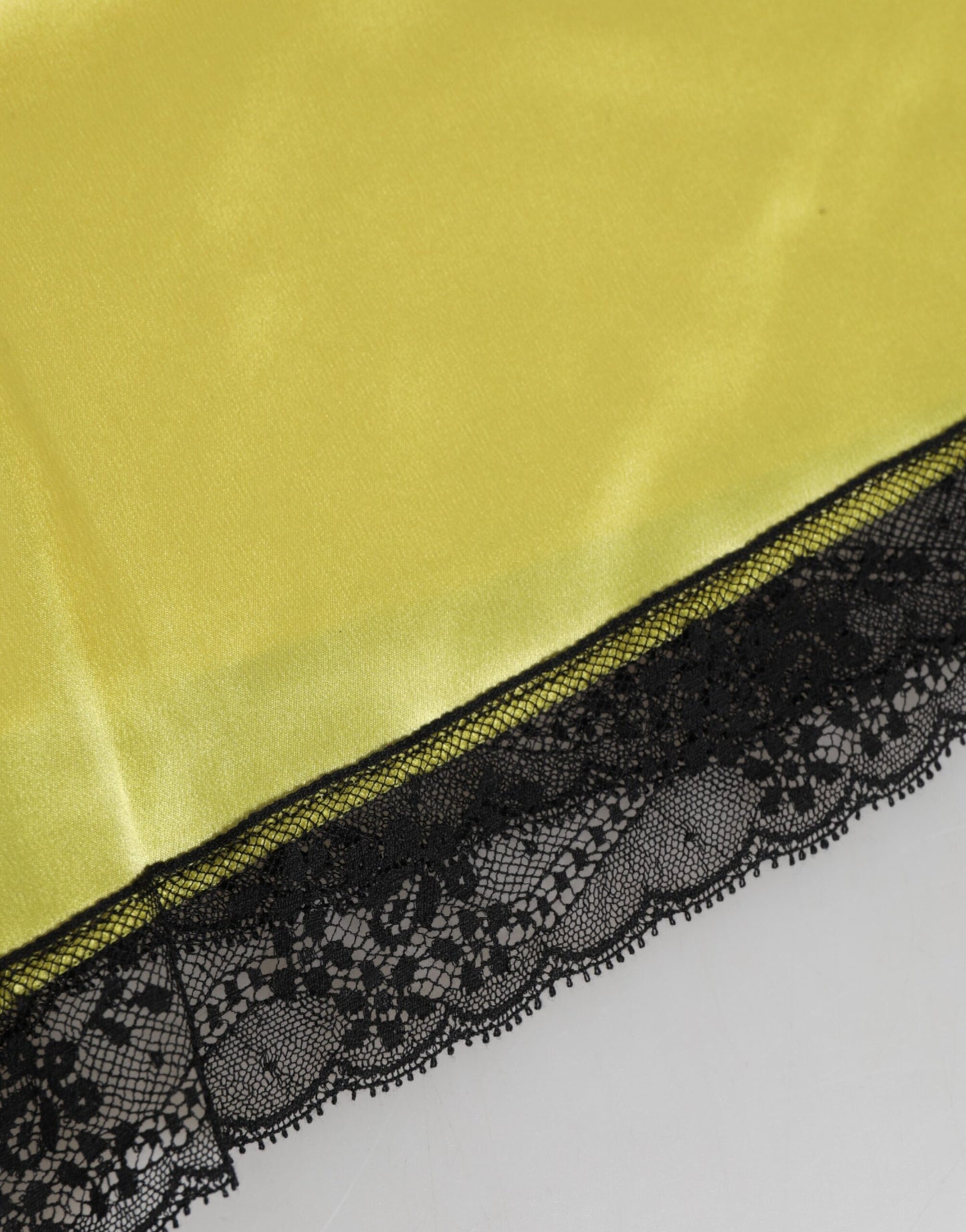 Yellow Satin Silk Mid Waist Underwear Shorts