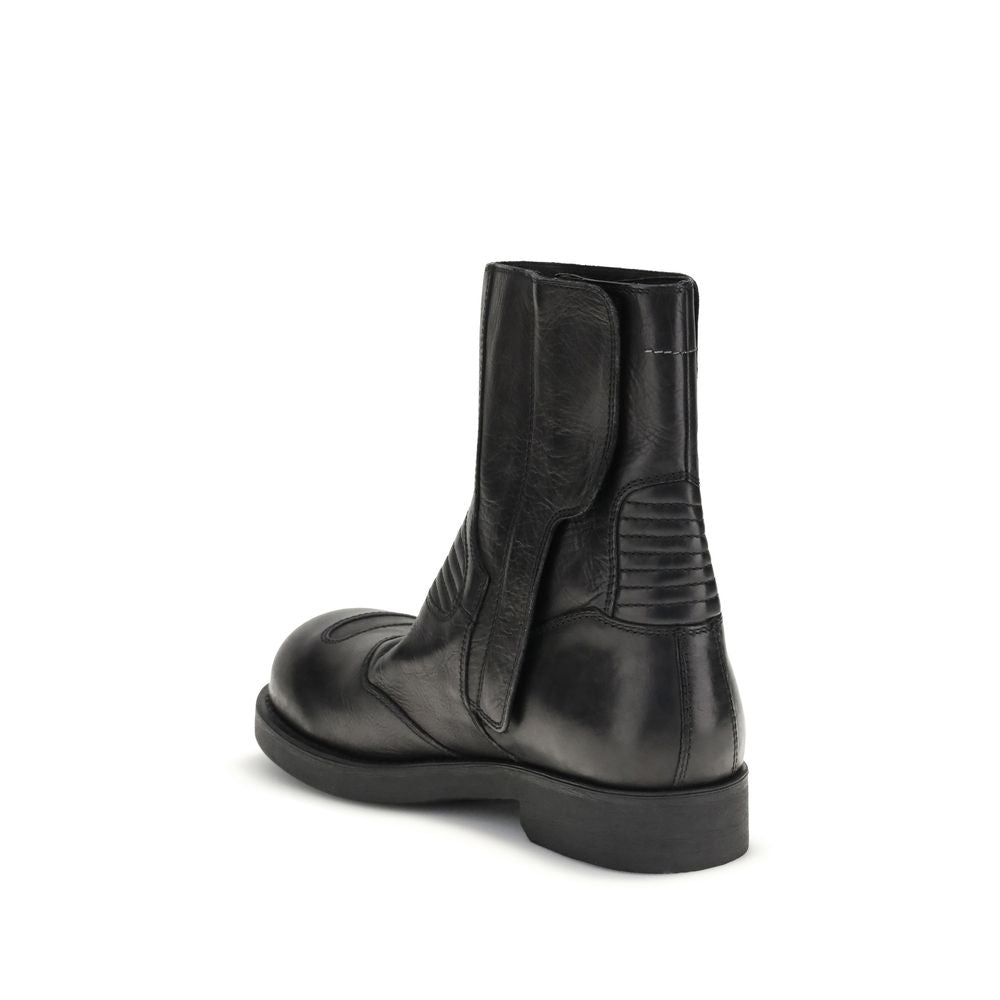 Black Leather Ankle Boots