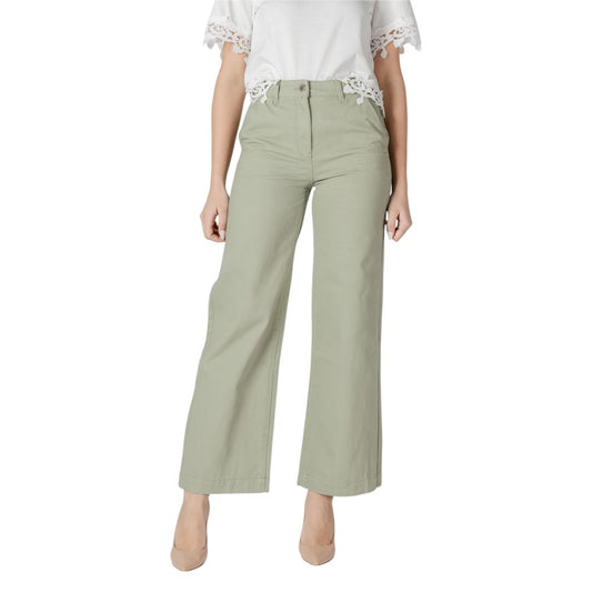 Green Cotton Relaxed Fit Jeans