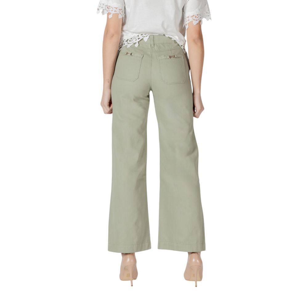 Green Cotton Relaxed Fit Jeans