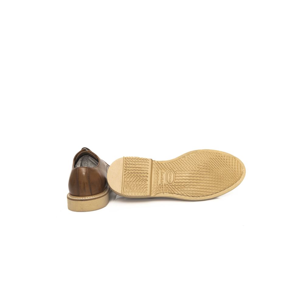 Brown Calfskin Men Derby Shoe