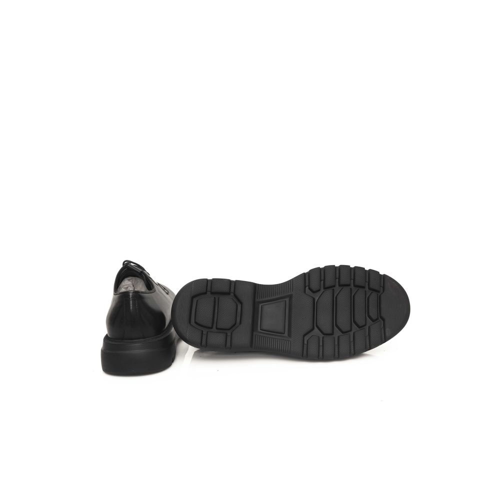 Black Calfskin Men Derby Shoe
