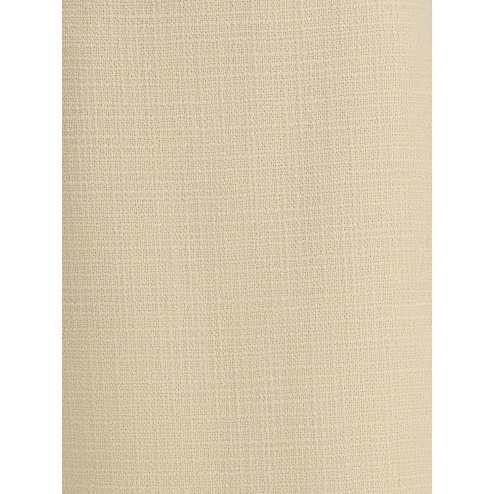 Cream Fleece Wool Skirt