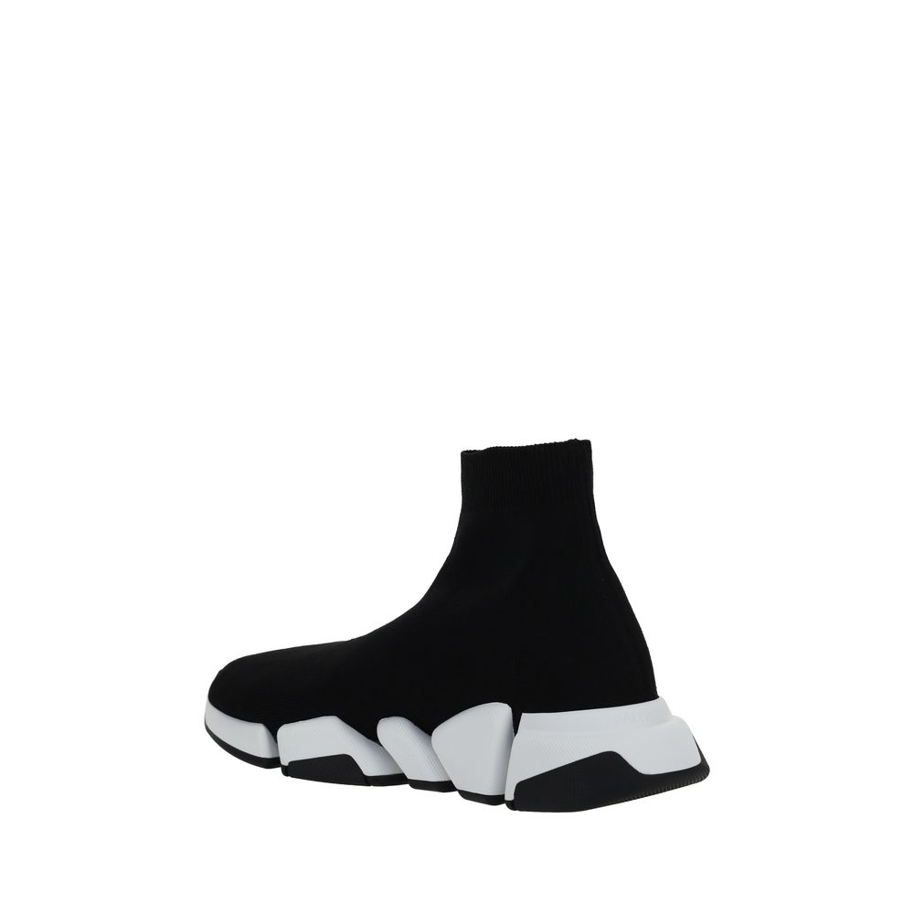 Black Polyester Athletic Sneakers