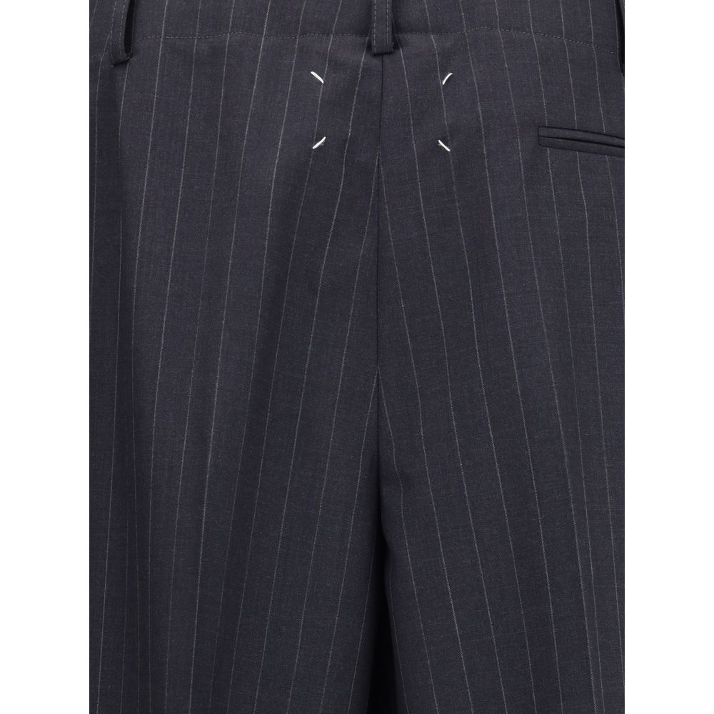 Gray Wool Casual Pants