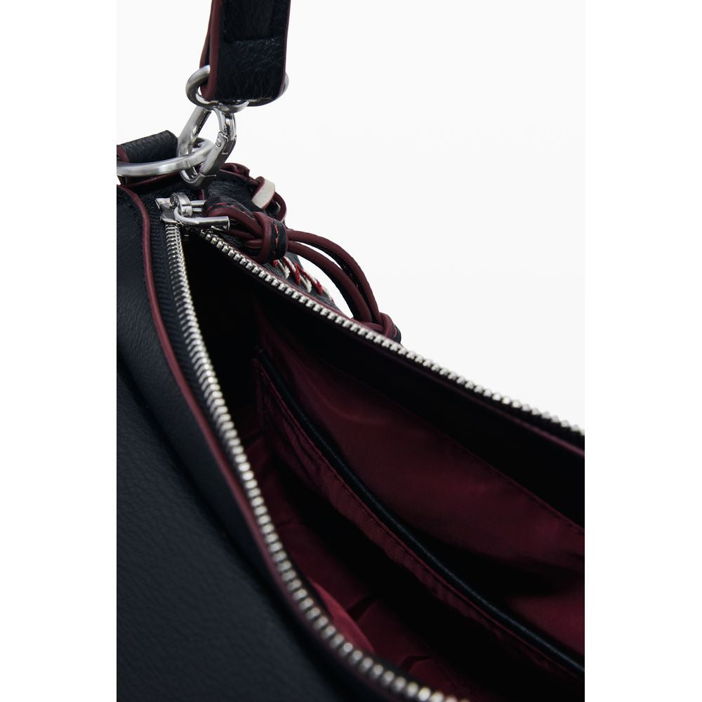 Black Polyethylene Women Handbag