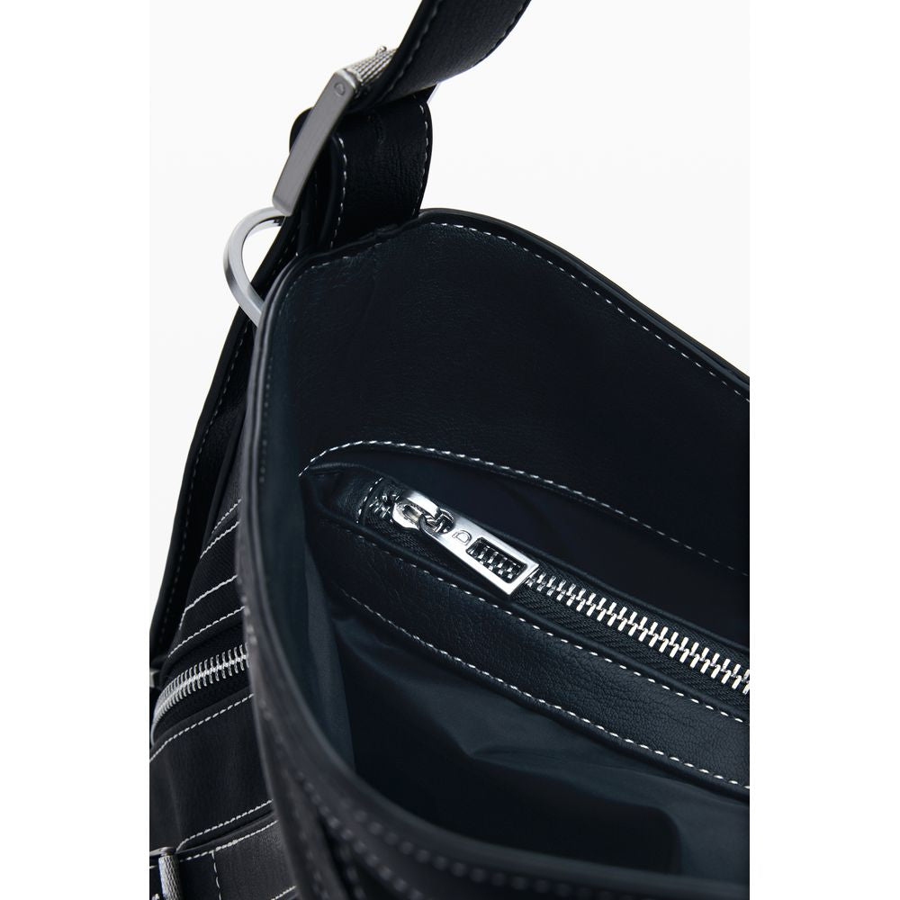 Black Polyethylene Women Handbag