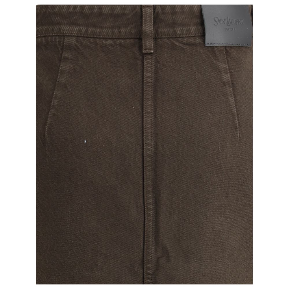 Brown Denim Skirt