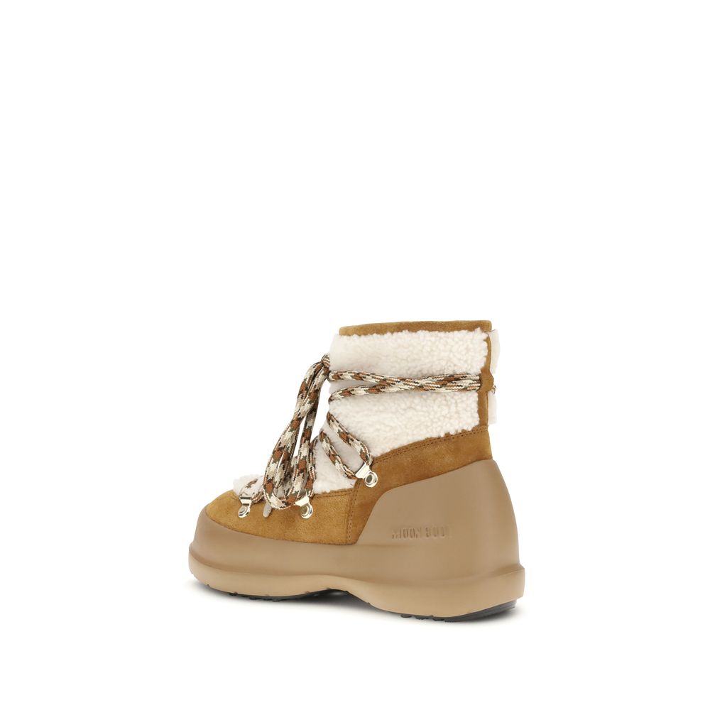 Beige Leather Ankle Boots