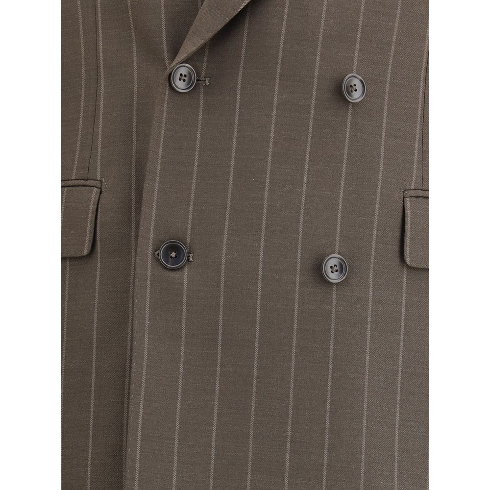 Gray Fleece Wool Suits And Blazer
