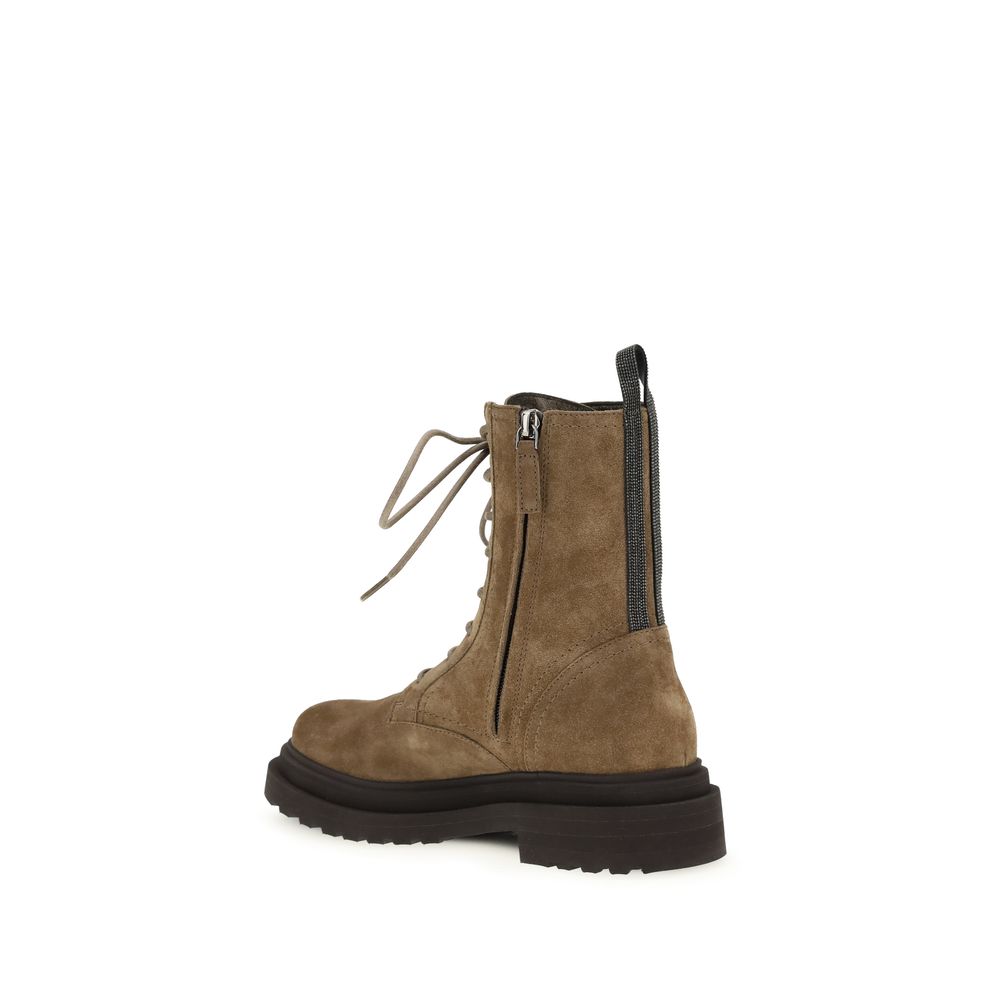 Brown Calf Leather Bos Taurus Lace-Up Boots