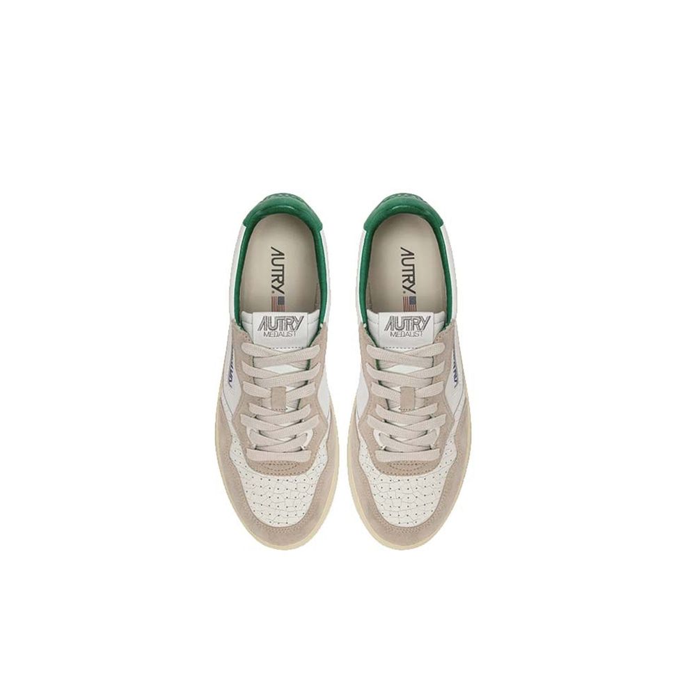 White Leather Low Top Sneakers