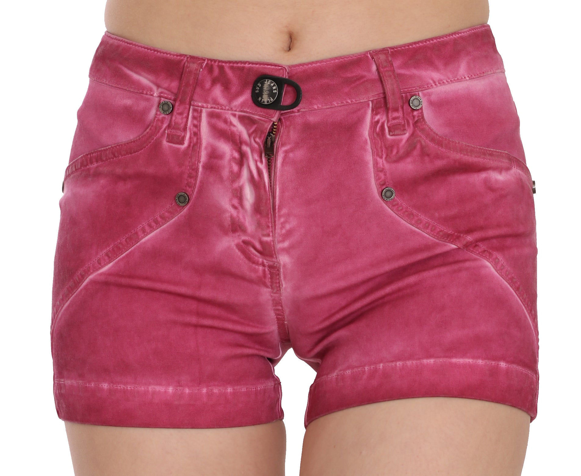 Chic Pink Washed Denim Shorts