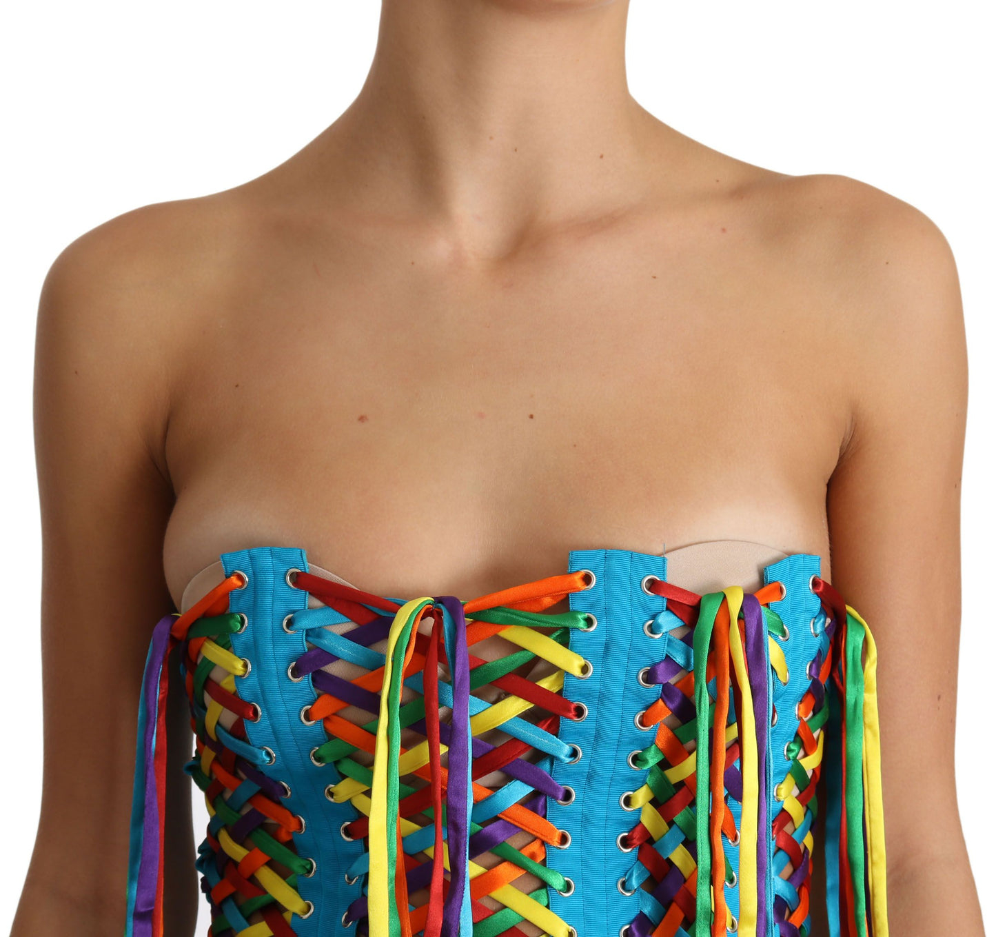 Multicolor Strapless Bustier Corset Top