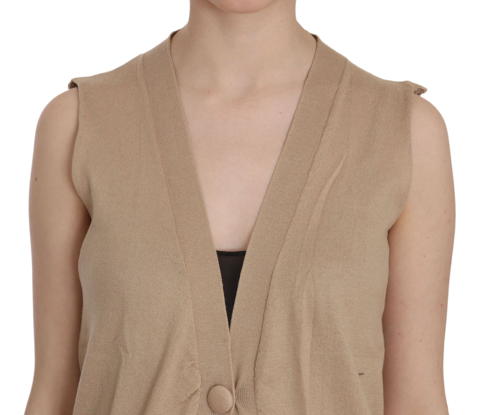 Elegant Sleeveless Cotton Cardigan Top