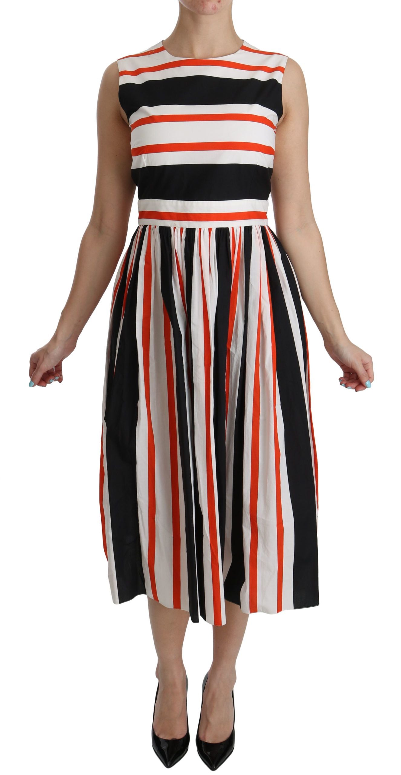 A-Line Pleated Midi Fashion Dress