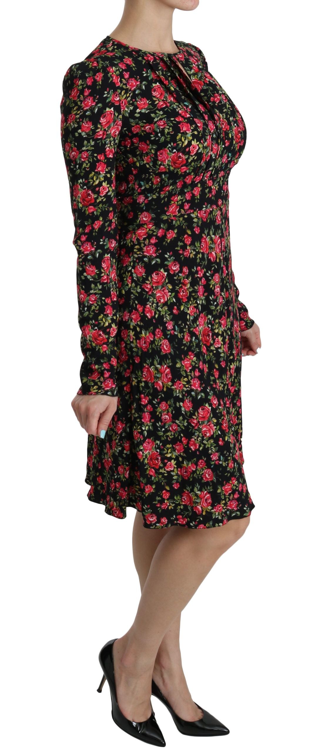 Vestido de viscosa con estampado floral hasta la rodilla