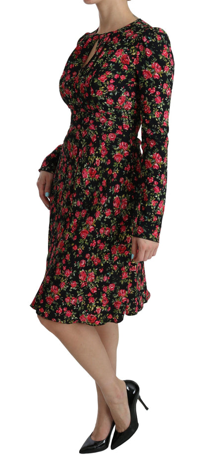 Vestido de viscosa con estampado floral hasta la rodilla