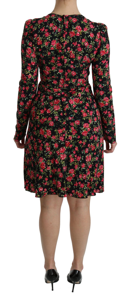 Vestido de viscosa con estampado floral hasta la rodilla