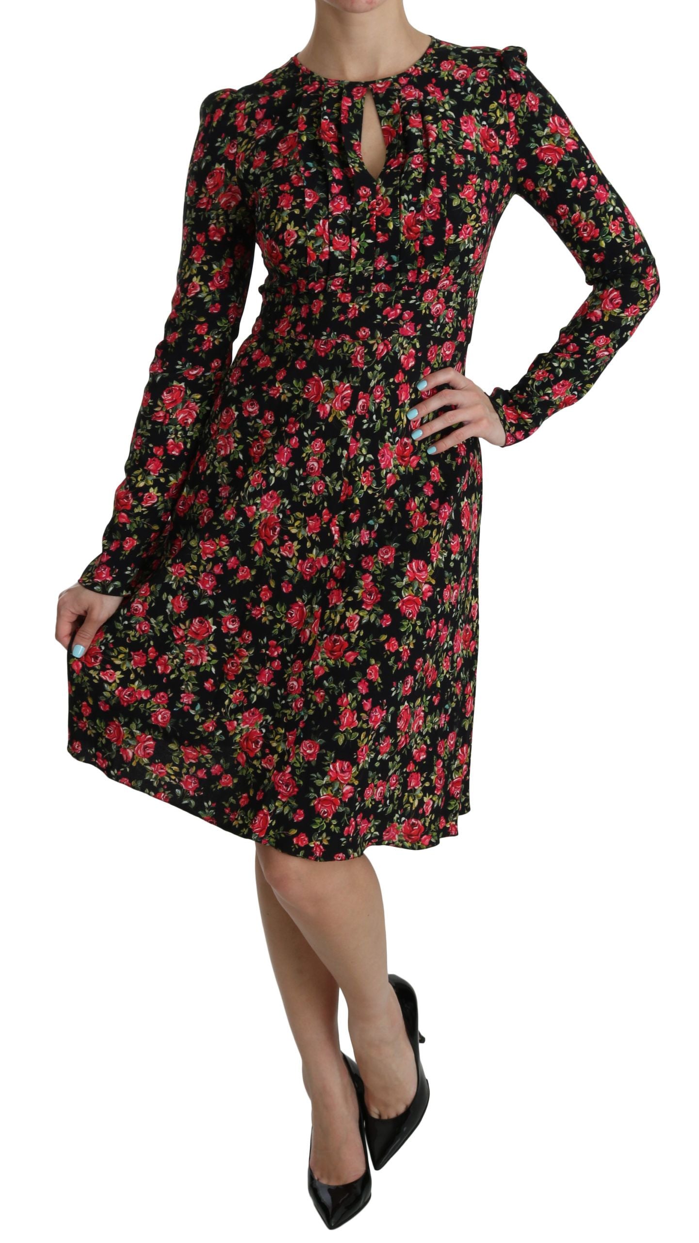 Vestido de viscosa con estampado floral hasta la rodilla