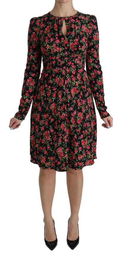 Vestido de viscosa con estampado floral hasta la rodilla