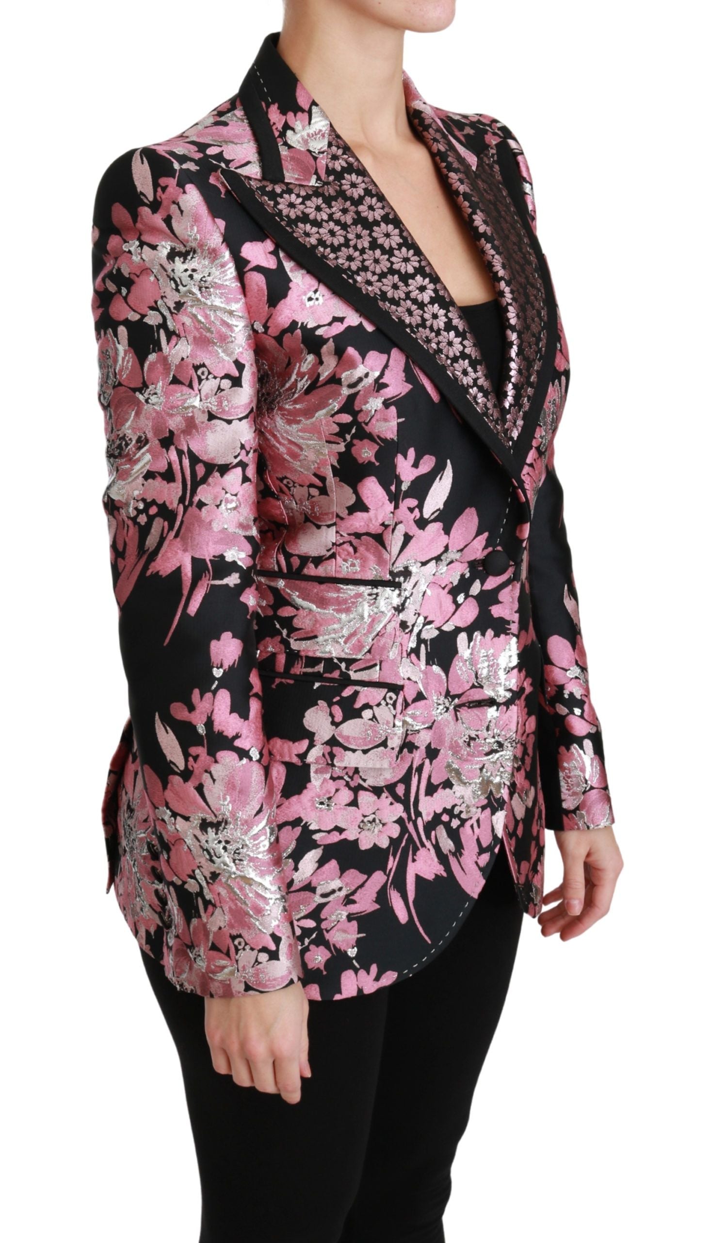 Eleganter Jacquard-Blazer mit Blumenmuster