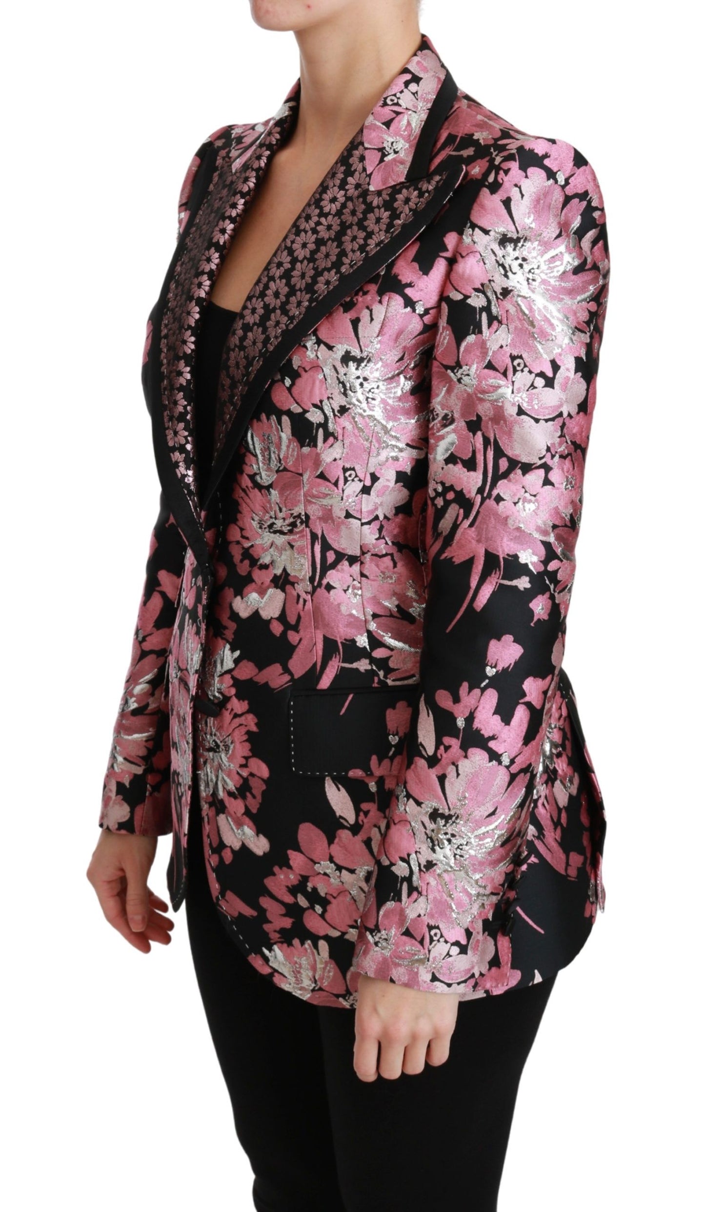 Eleganter Jacquard-Blazer mit Blumenmuster