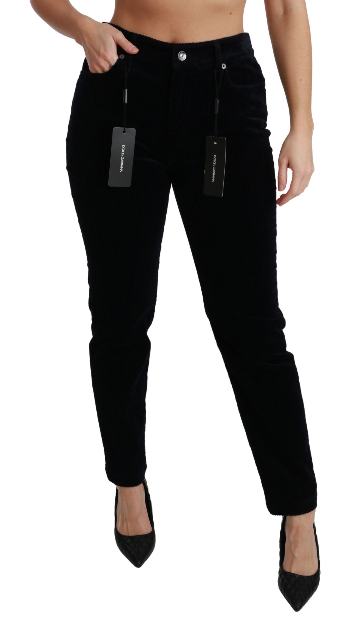 Schicke Skinny-Jeans aus Cord mit mittlerer Taille