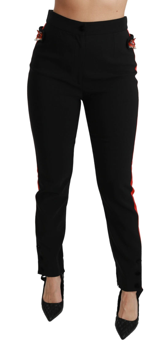 Schicke High Waist Skinny Pants in Schwarz