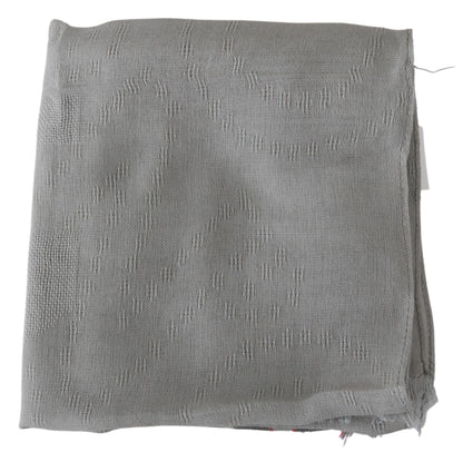 Elegant Gray Cotton Men's Scarf