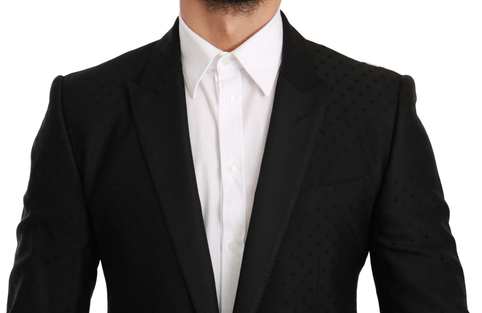 Eleganter schwarzer Blazer aus Wollmischung mit Punkten