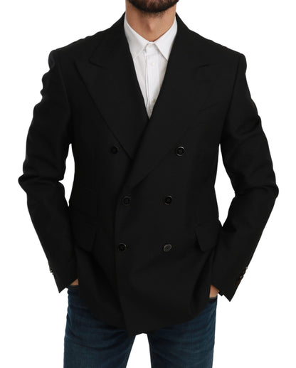 Elegante blazer formal ajustado de color negro