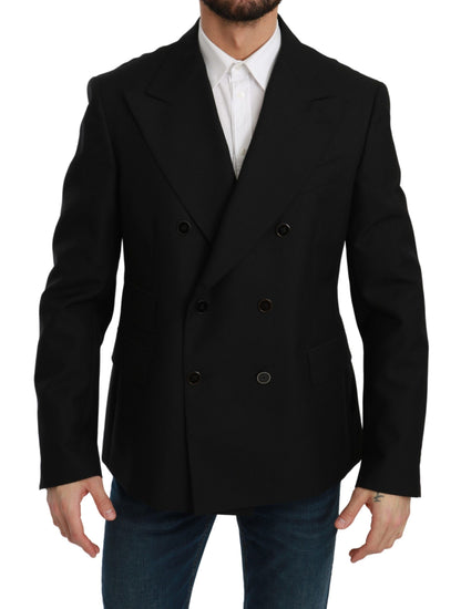 Elegante blazer formal ajustado de color negro