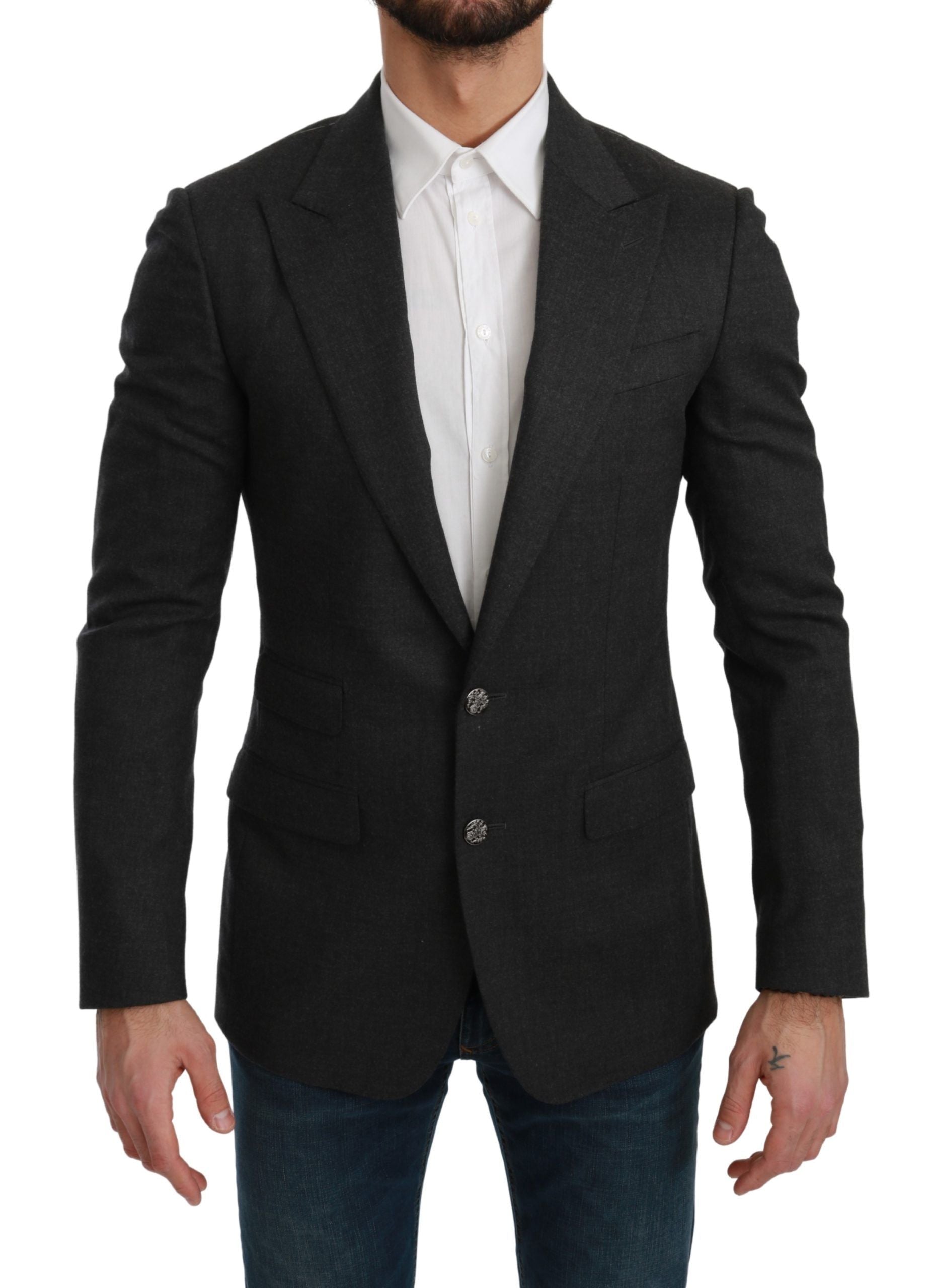 Elegant Gray Slim Fit Formal Blazer