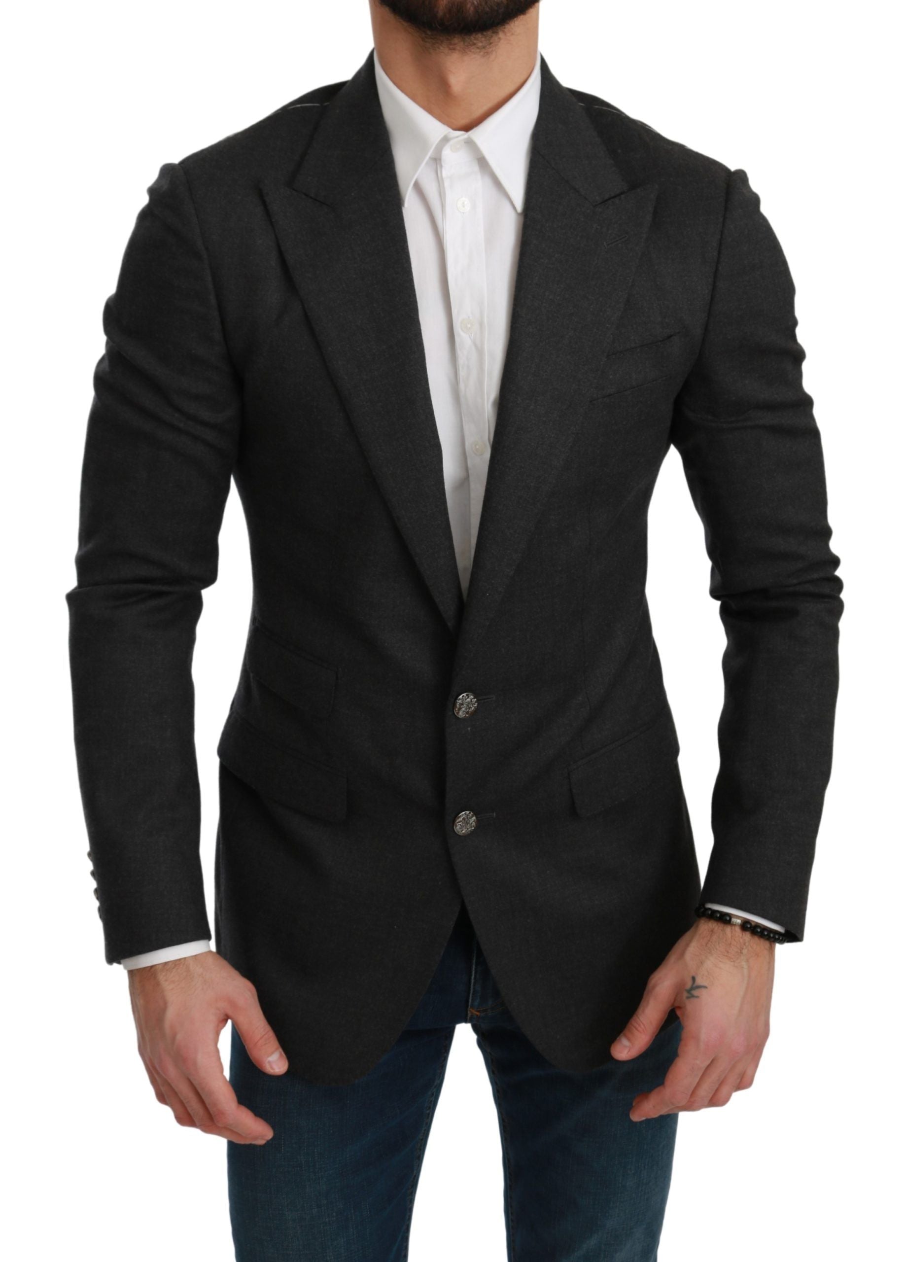 Elegant Gray Slim Fit Formal Blazer