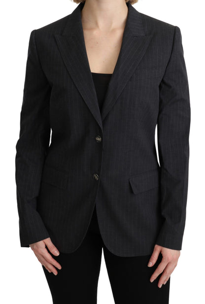 Eleganter grau gestreifter Baumwollblazer