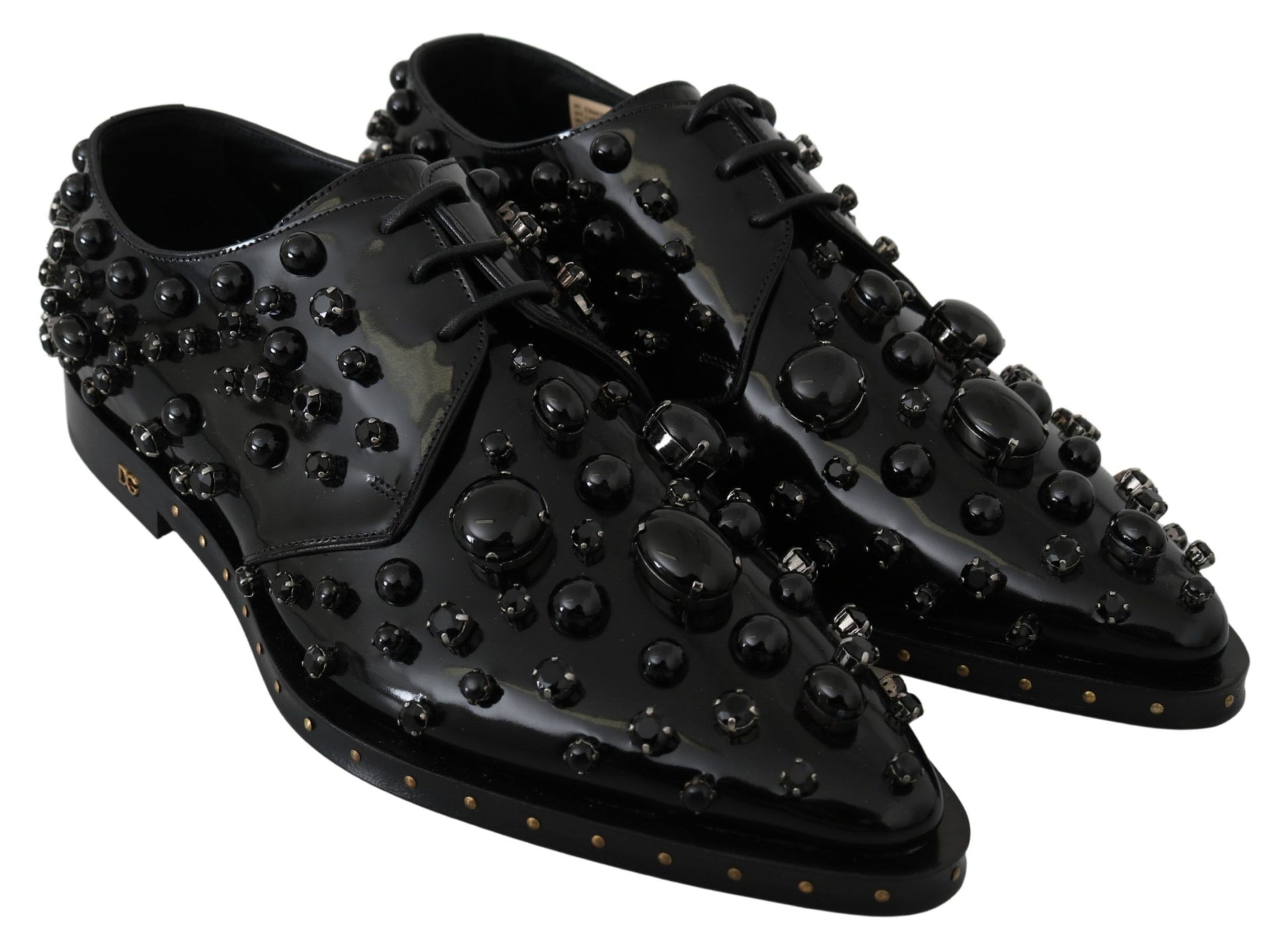 Elegante schwarze Abendschuhe mit Kristallen