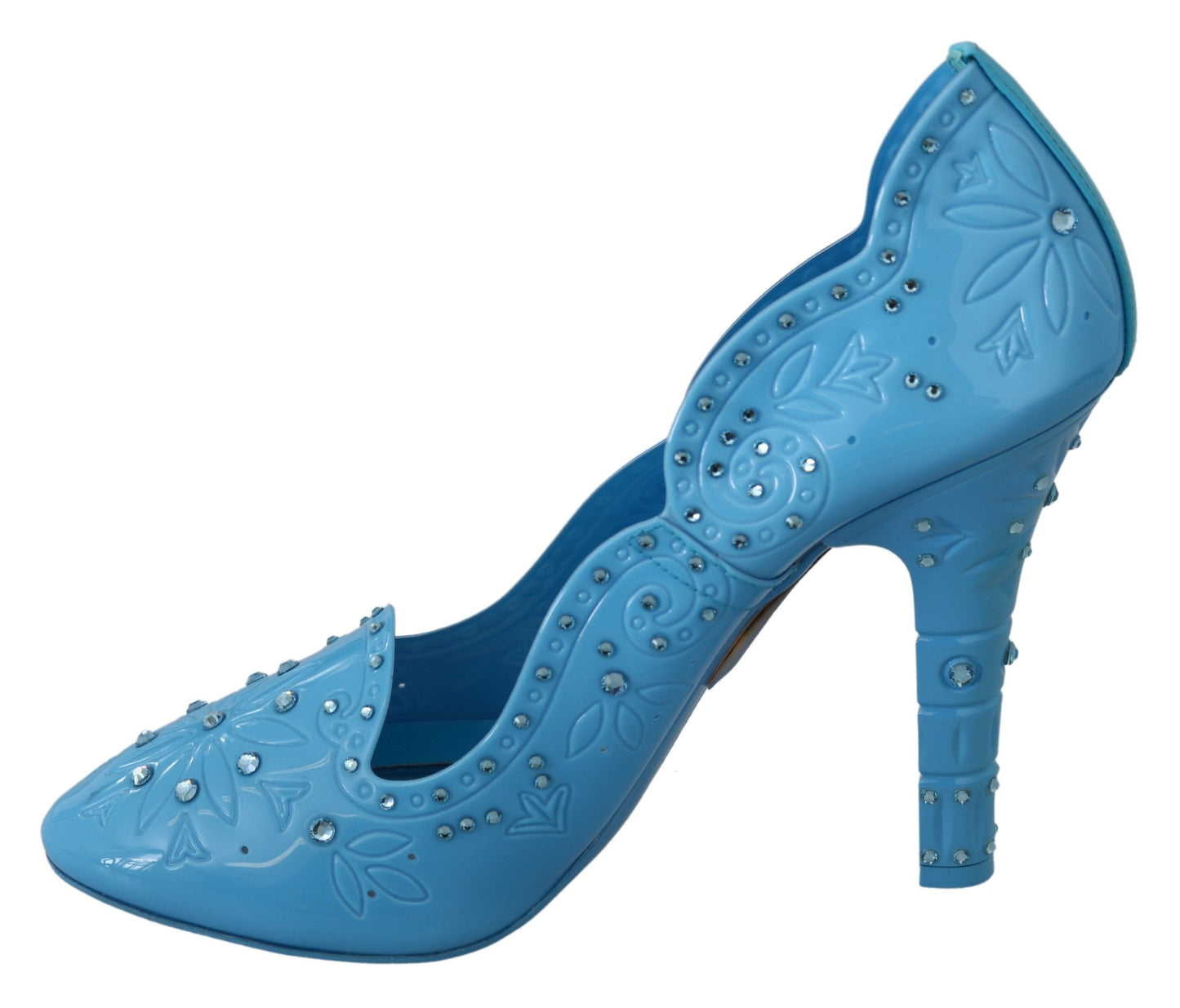 Crystal Embellished Blue Cinderella Pumps