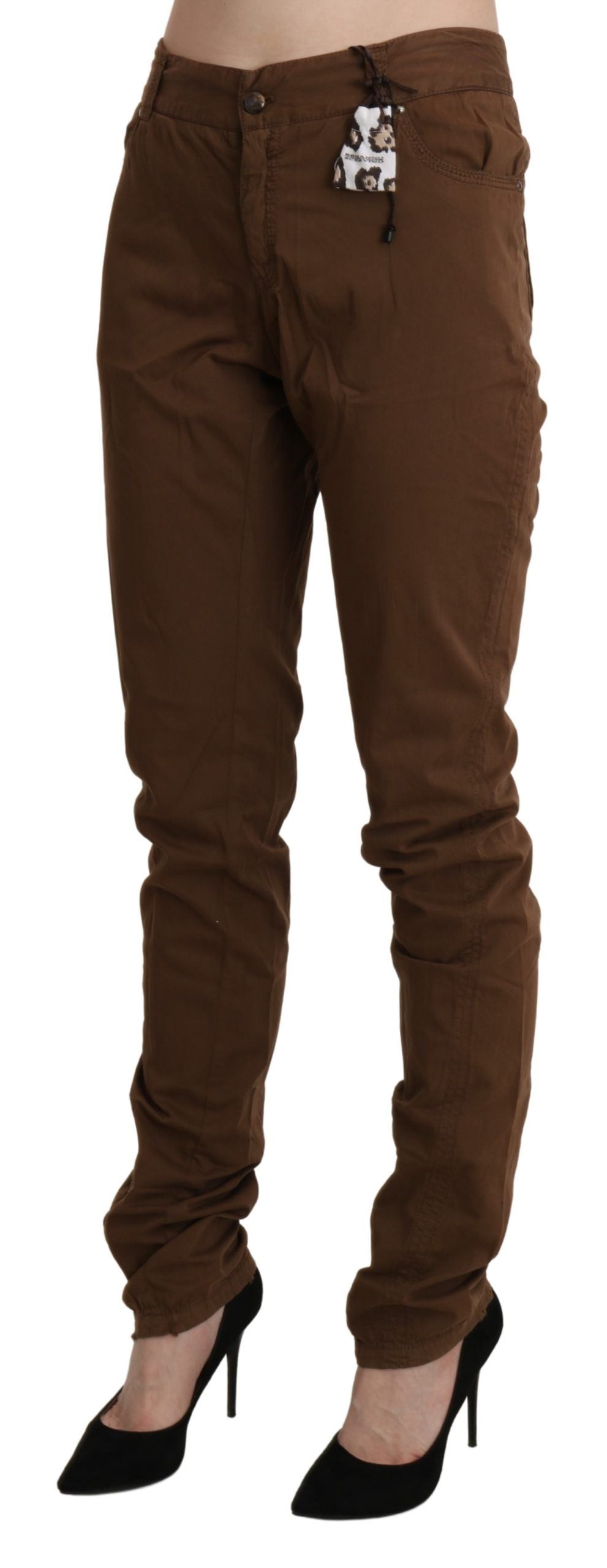 Schicke Skinny-Hose aus Baumwolle mit hoher Taille