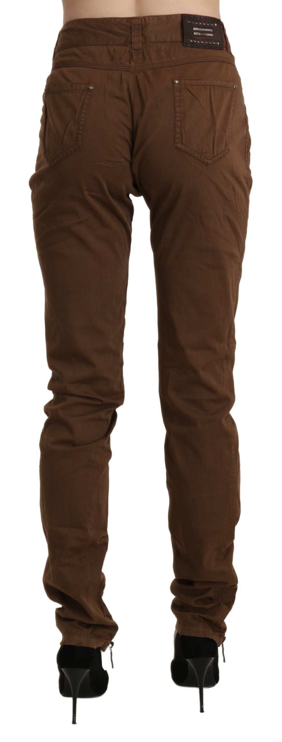 Schicke Skinny-Hose aus Baumwolle mit hoher Taille