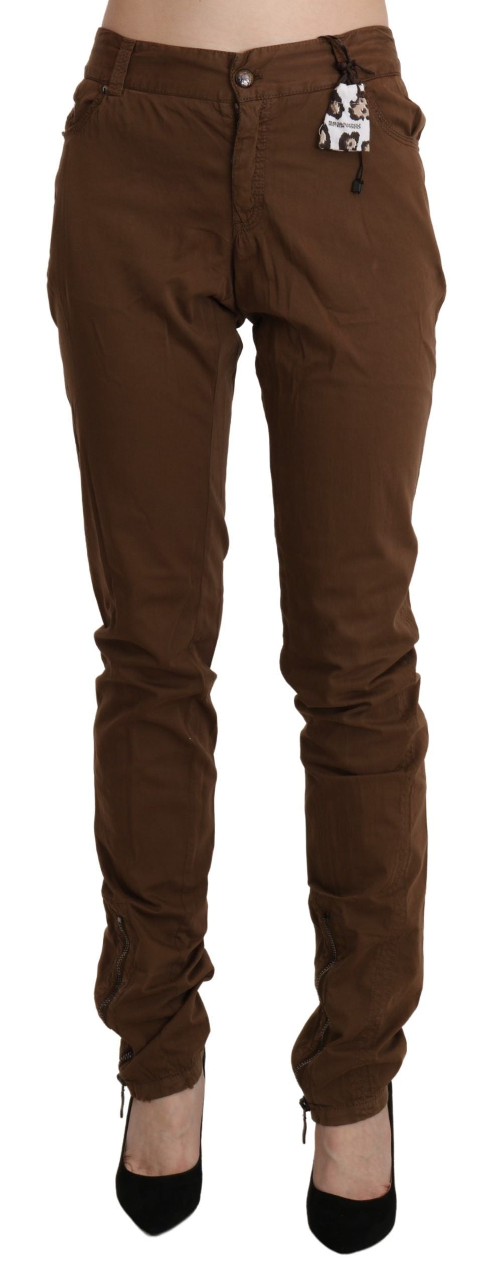 Schicke Skinny-Hose aus Baumwolle mit hoher Taille