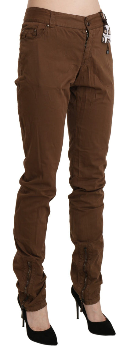 Schicke Skinny-Hose aus Baumwolle mit hoher Taille