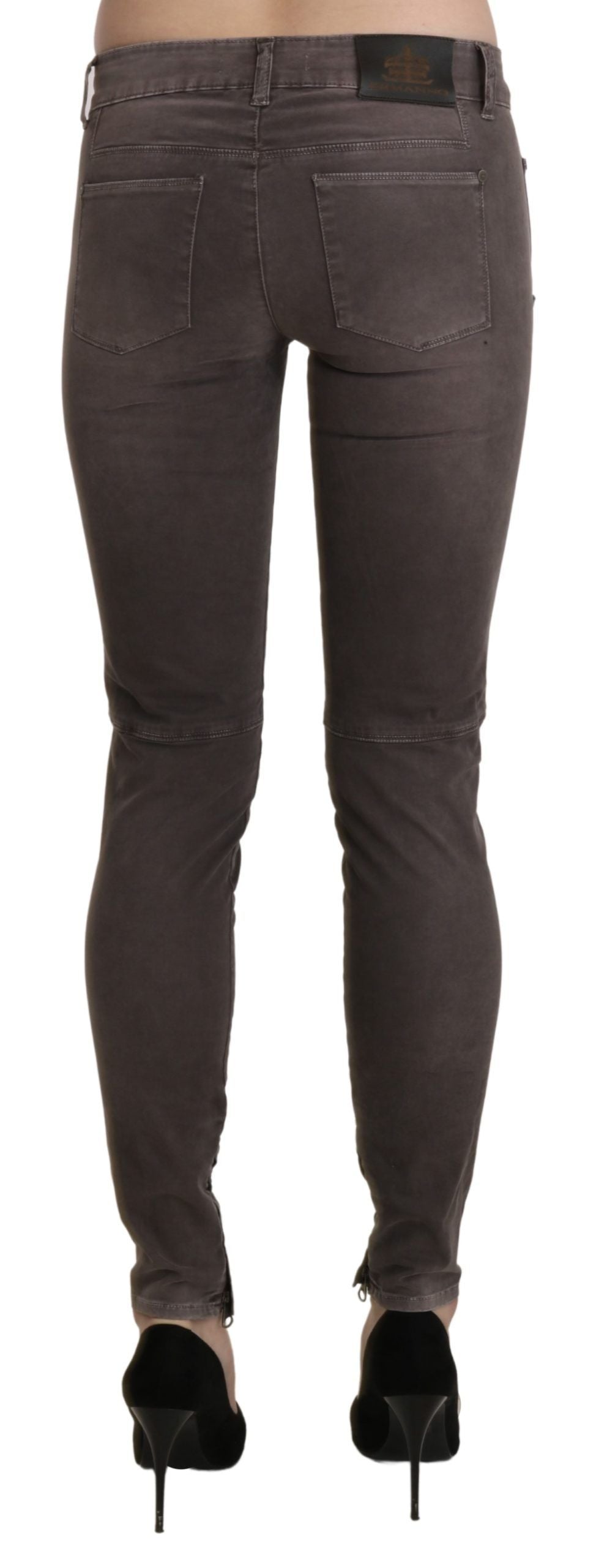 Chic Brown Low Waist Skinny Trousers