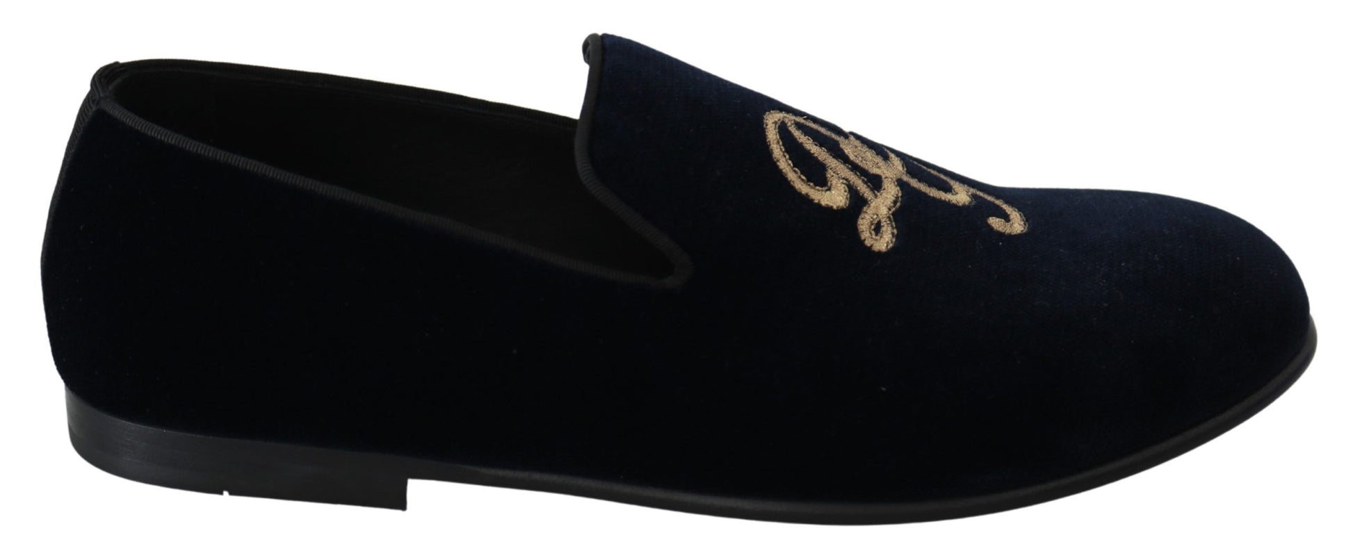 Elegante blaue Loafer mit Stickerei