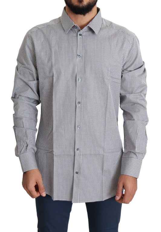 Checkered Slim Fit Cotton Dress Shirt