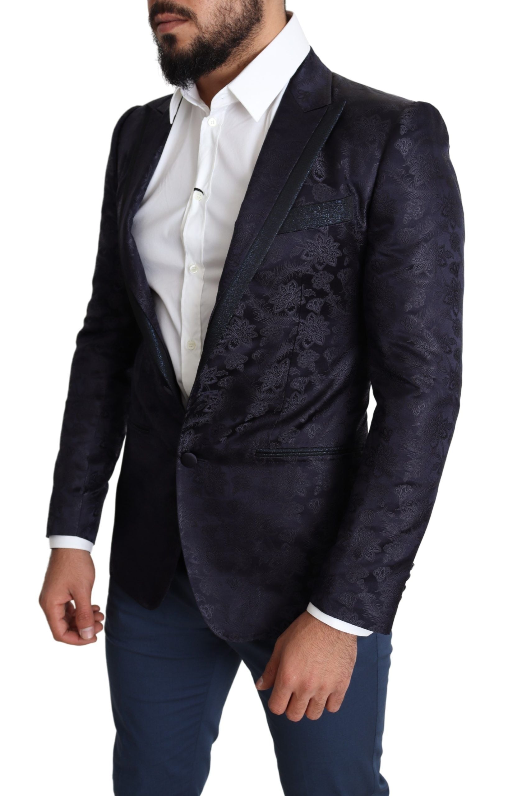 Elegant Silk Blend Martini Blazer in Blue